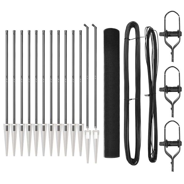 vidaXL Poteau de cl&ocirc;ture. Gris 25 x 1,4 m (maillage 19 x 19 mm)