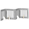 vidaXL Porte de chien pliable avec supports 4 pc Sonoma gris 241 cm