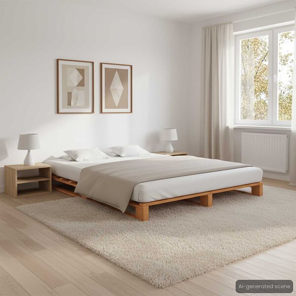 vidaXL Cadre de lit de palette sans matelas 200x200cm bois massif