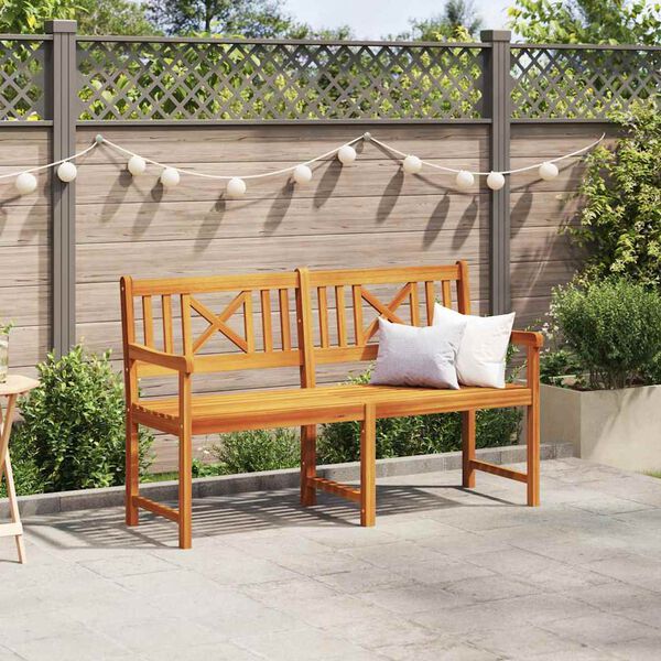 vidaXL Banc de jardin Marron 150 x 56 x 90 cm Bois d'Acacia Massif