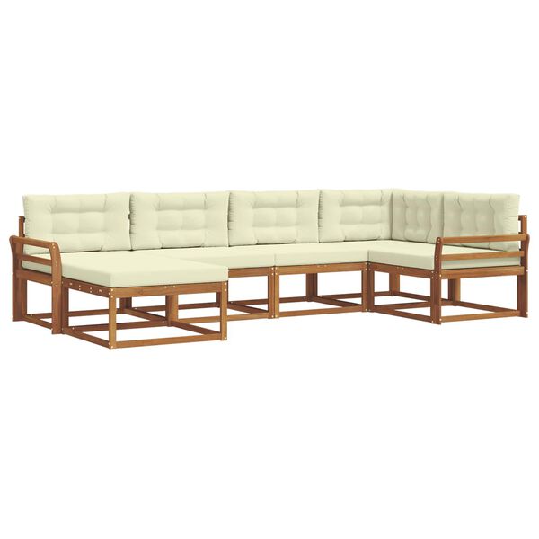 vidaXL Ensemble de canap&eacute;s d'ext&eacute;rieur 6 pcs Naturel et Cr&egrave;me