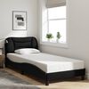 vidaXL Cadre de lit avec LED sans matelas Hvar noir 90x200 cm tissu