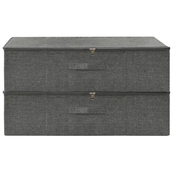 vidaXL Bo&icirc;tes de rangement 2 pcs Tissu 70x40x18 cm Anthracite
