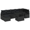 vidaXL Ensemble de canap&eacute; de jardin 8 pc Noir polyrotin