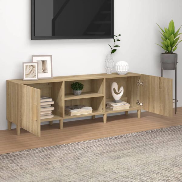 vidaXL Meuble TV Chêne sonoma 150x30x50 cm Bois d'ingénierie