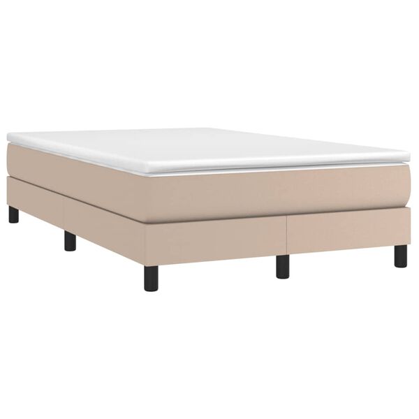 vidaXL Sommier &agrave; lattes de lit matelas cappuccino 120x190cm similicuir
