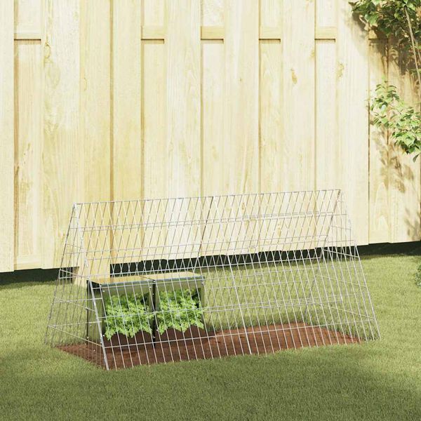 vidaXL Cage pour lapins Argent 650 x 55 x 55 cm Acier galvanisé
