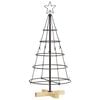 vidaXL Arbre en c&ocirc;ne de No&euml;l avec support Noir 90 cm Acier