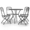 vidaXL Ensemble &agrave; manger de jardin 5 pcs Maille M&eacute;tal Anthracite
