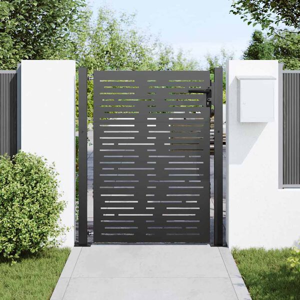 vidaXL Porte de Jardin Noir 85 x 130 cm Acier enduit de poudre