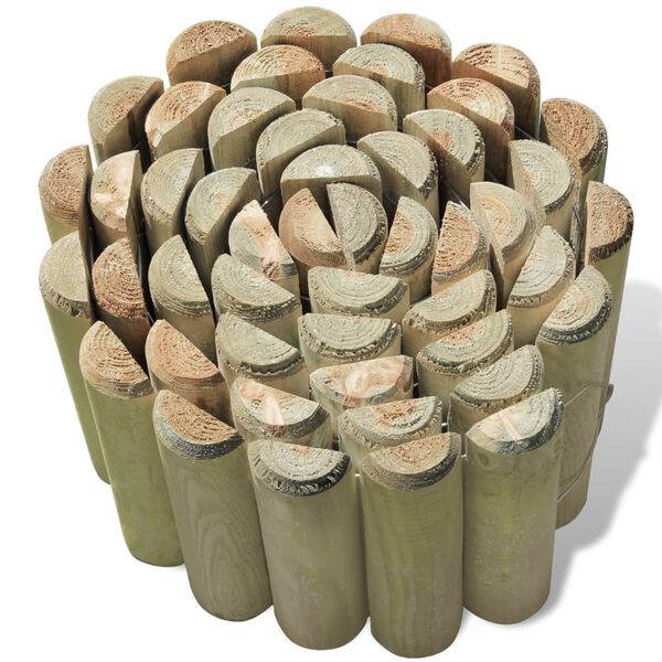 vidaXL Rouleaux de bordure de pelouse 3 pcs Bois 250x20 cm