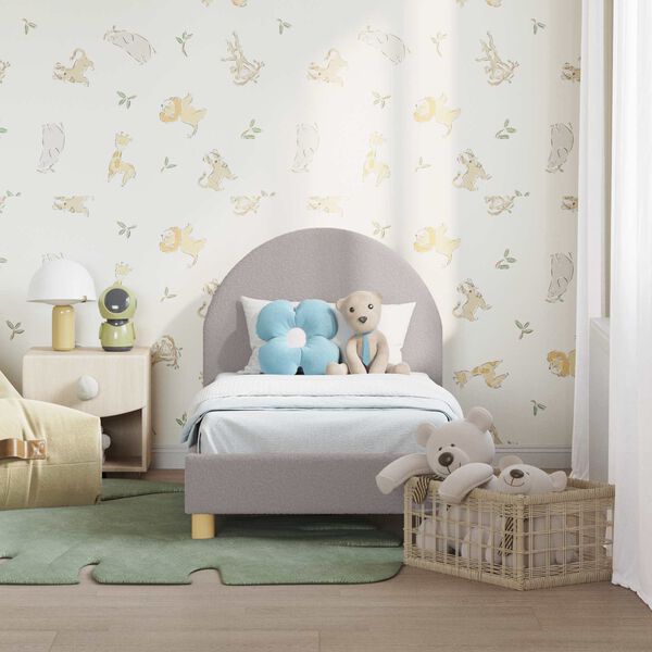 vidaXL Cadre de lit pour tout-petit avec t&ecirc;te de lit Gris clair