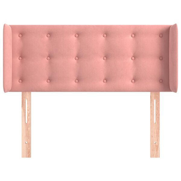 vidaXL T&ecirc;te de lit avec oreilles Rose 93x16x78/88 cm Velours