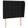 vidaXL T&ecirc;te de lit avec oreilles Noir 93x23x118/128 cm Tissu