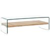 vidaXL Table basse Clair 98x45x31 cm Verre tremp&eacute;