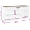 vidaXL Banc &agrave; chaussures coussin Blanc 104x30x49 cm Bois d'ing&eacute;nierie