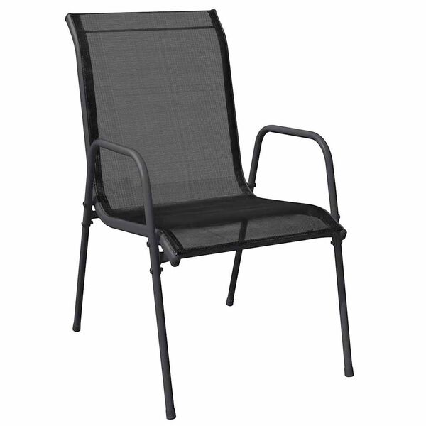 vidaXL Chaises de jardin lot de 6 Acier et textilène Noir