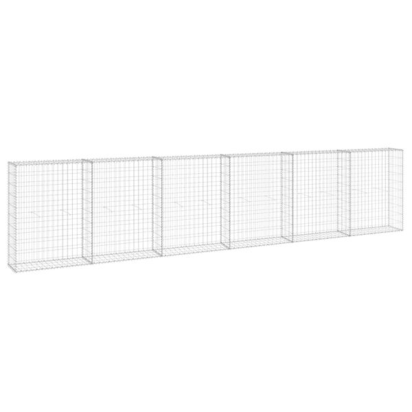 vidaXL Mur en gabion avec couvercles Acier galvanis&eacute; 300x30x100 cm