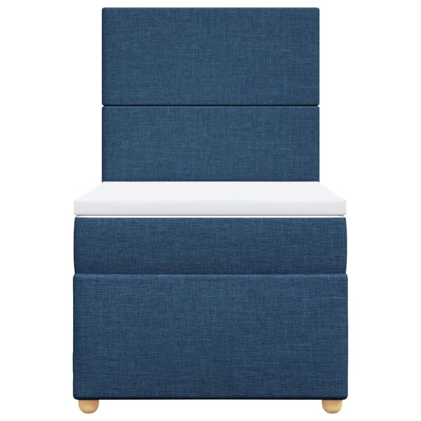 vidaXL Sommier &agrave; lattes de lit avec matelas Bleu 80x200 cm Tissu