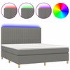 vidaXL Sommier &agrave; lattes de lit et matelas et LED Gris fonc&eacute; 180x200 cm