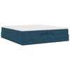 vidaXL Cadre de lit ottoman avec matelas bleu fonc&eacute; 200x200 cm velours