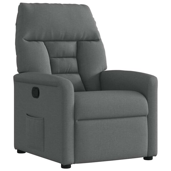 vidaXL Fauteuil inclinable en tissu gris fonc&eacute;