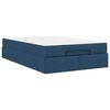 vidaXL Cadre de lit avec matelas avec matelas 2 pcs Bleu tissu