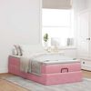 vidaXL Cadre de lit ottoman avec matelas rose 100x200 cm velours