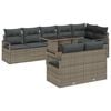 vidaXL Ensemble de canap&eacute; de jardin avec coussin 9 pcs Gris Poly rotin