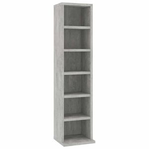 vidaXL Armoire &agrave; CD Gris b&eacute;ton 21x20x88 cm Bois d'ing&eacute;nierie