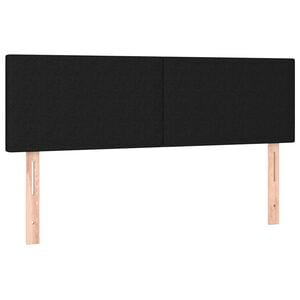 vidaXL T&ecirc;tes de lit Noir 144 x 5 x 78/88 cm Tissu
