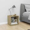 vidaXL Meuble TV blanc et ch&ecirc;ne sonoma 37x35x37 cm bois d&rsquo;ing&eacute;nierie