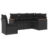 vidaXL Salon de jardin 5 pcs avec coussins noir r&eacute;sine tress&eacute;e