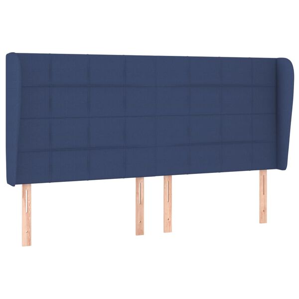 vidaXL T&ecirc;te de lit avec oreilles Bleu 163x23x118/128 cm Tissu
