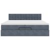 vidaXL Cadre de lit ottoman avec matelas gris fonc&eacute; 200x200 cm velours