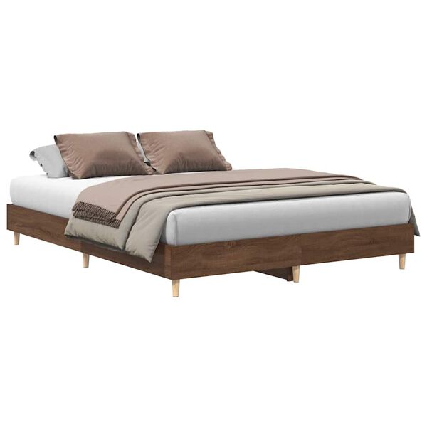 vidaXL Cadre de lit sans matelas ch&ecirc;ne marron 150x200 cm
