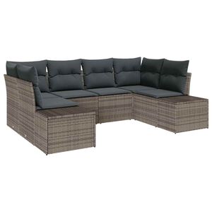 vidaXL Ensemble de canap&eacute; de jardin 6 pc 6-Nombre de places Gris