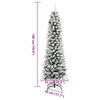 vidaXL Sapin de Noël artificiel mince avec neige floquée 180 cm PVC/PE