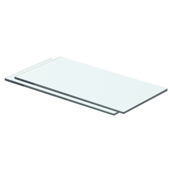 vidaXL Panneaux d'&eacute;tag&egrave;re 2 pcs Verre Transparent 40 x 15 cm