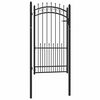vidaXL Portail de cl&ocirc;ture EMMEN avec pointes en acier 104 x 134,5 cm noir