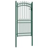 vidaXL Portail de cl&ocirc;ture EMMEN avec pointes, acier, 104 x 147 cm, vert