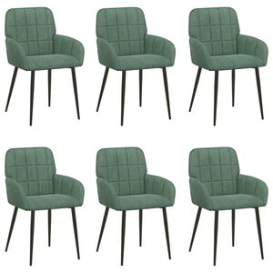 vidaXL Chaises de salle &agrave; manger 6 pc Velours Vert Mer 57 x 50 x 85 cm