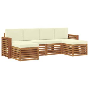 vidaXL Ensembles de canap&eacute;s avec coussin 6 pcs Naturel et Cr&egrave;me
