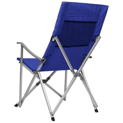 vidaXL Chaises de camping pliables 2 pcs Bleu