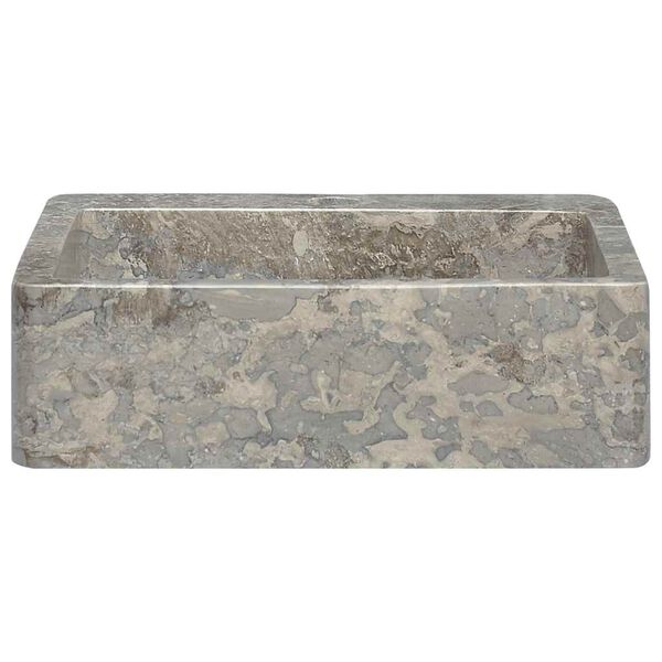 vidaXL Lavabo Gris 40x40x12 cm Marbre