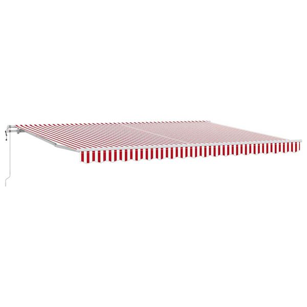 vidaXL Auvent R&eacute;tractable Rouge et Blanc 450 &times; 350 cm tissu