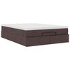 VidaXL Cadre de lit ottoman avec matelas marron fonc&eacute; 140x190 cm tissu