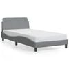 vidaXL Cadre de lit Dover gris clair 100x190 cm tissu