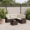 vidaXL Salon de jardin avec coussins 6 pcs marron r&eacute;sine tress&eacute;e