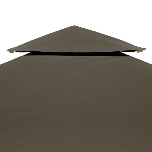 vidaXL Toile supérieure de belvédère 2 niveaux 310 g/m² 4x3 m Taupe